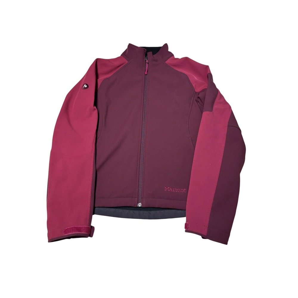Marmot Womens Softshell Jacket Burgundy Plum Full Zip Fleece Lined Large